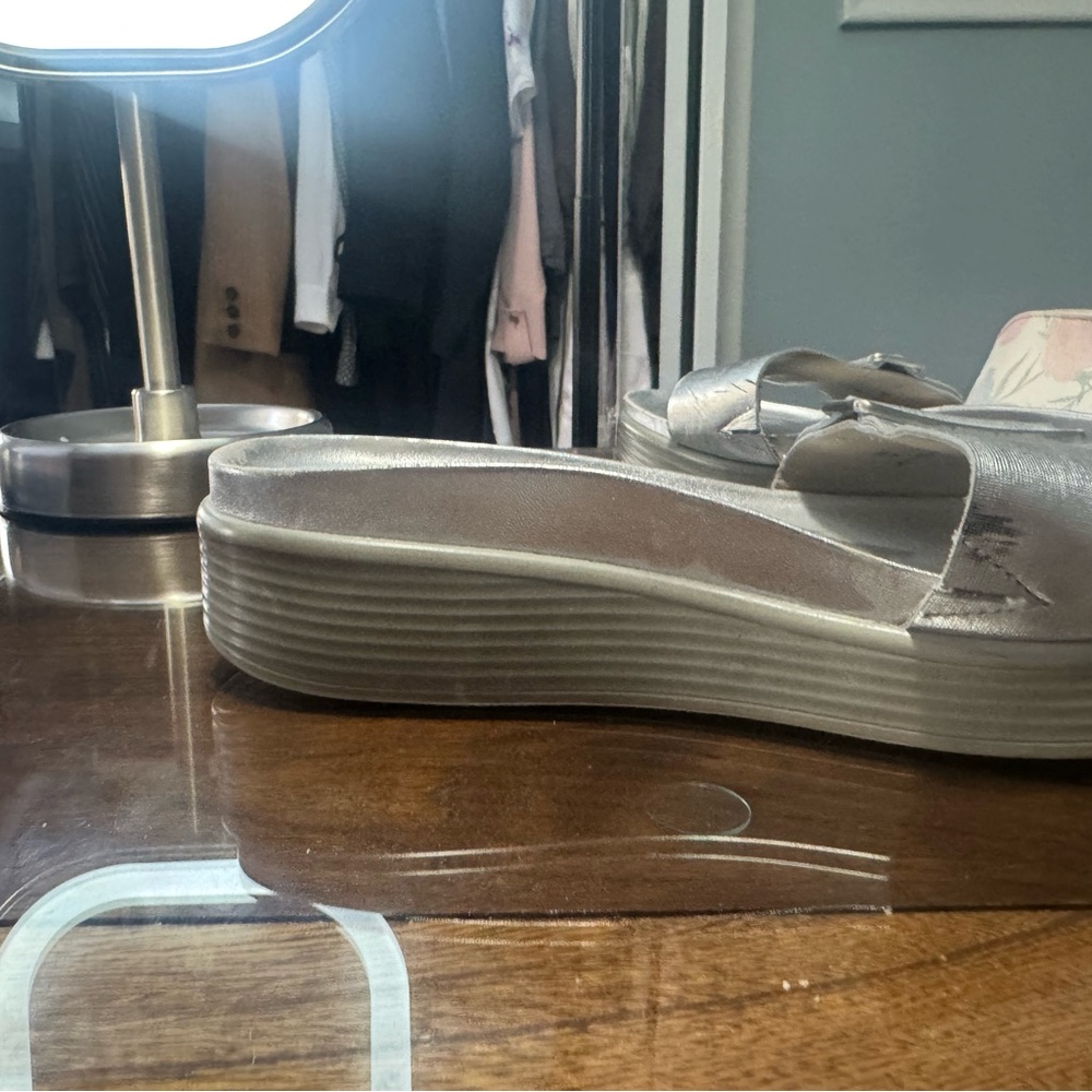 Donald J. Pliner Metallic Gold Slide Sandals - Picture 5 of 6